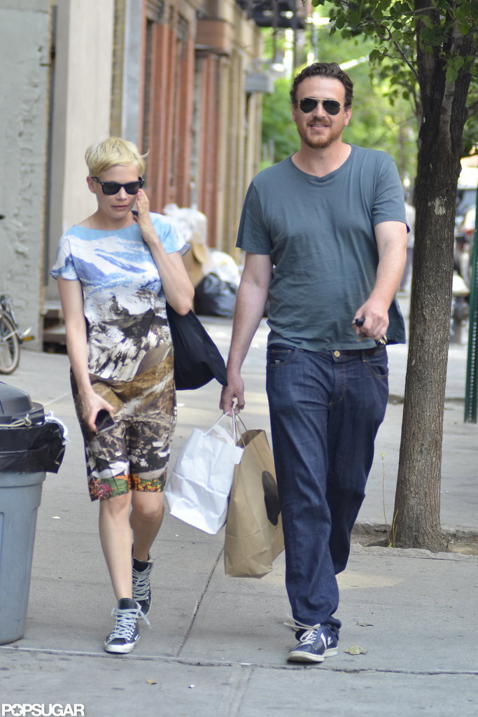 Michelle Williams shopping in Brooklyn with Jason Segel.
Michelle Williams shopping in Brooklyn with Jason Segel.