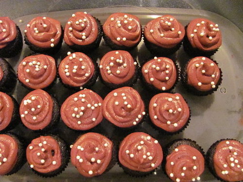 Dark Chocolate Cupcakes with Buttercream Frosting