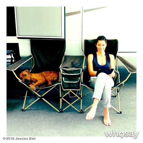 Jessica Biel shared a photo of herself and her dog, Tina, on the set of Total Recall.
Source: Jessica Biel on WhoSay
Jessica Biel shared a photo of herself and her dog, Tina, on the set of Total Recall.
Source: Jessica Biel on WhoSay