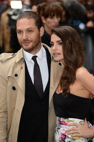 Tom Hardy posed with fiancée Charlotte Riley.
Tom Hardy posed with fiancée Charlotte Riley.