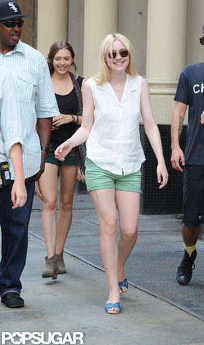 Dakota Fanning on the set of her new film in New York City.
Dakota Fanning on the set of her new film in New York City.