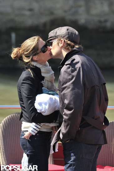 Tom Brady and Gisele Bündchen locked lips while baby Benjamin Brady napped in her arms on a Paris vacation in April 2010.
Tom Brady and Gisele Bündchen locked lips while baby Benjamin Brady napped in her arms on a Paris vacation in April 2010.