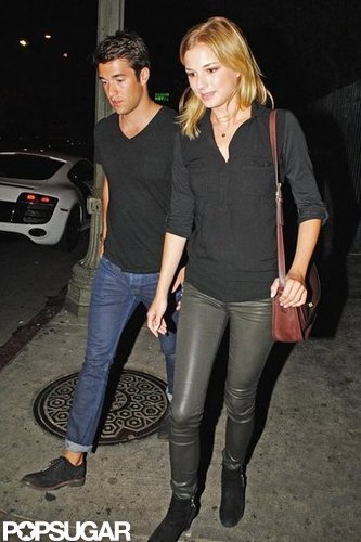Emily VanCamp and Josh Bowman walked out of a club in Hollywood.
Emily VanCamp and Josh Bowman walked out of a club in Hollywood.