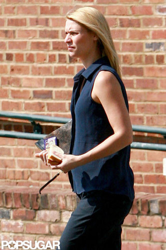 Pregnant Claire Danes is eating for two on the set of Homeland in North Carolina.
Pregnant Claire Danes is eating for two on the set of Homeland in North Carolina.