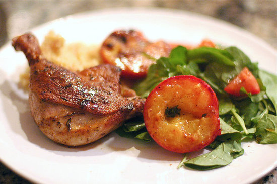 Duck Legs With Grilled Plums