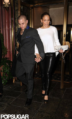 Jennifer Lopez and Casper Smart left dinner together in NYC.
Jennifer Lopez and Casper Smart left dinner together in NYC.