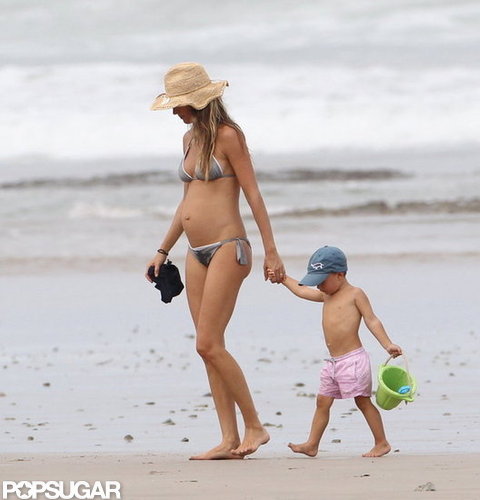 Gisele Bundchen's baby bump was on display in a bikini.
Gisele Bundchen's baby bump was on display in a bikini.