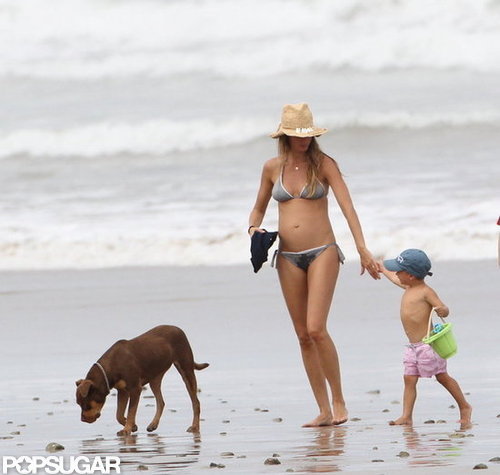 Gisele Bundchen showed her baby bump in a bikini with Ben.
Gisele Bundchen showed her baby bump in a bikini with Ben.