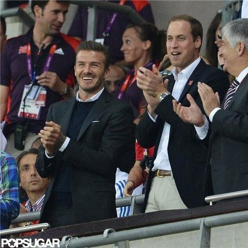 David and Brooklyn Beckham Support Team GB With Prince William David and Brooklyn Beckham Support Team GB With Prince William