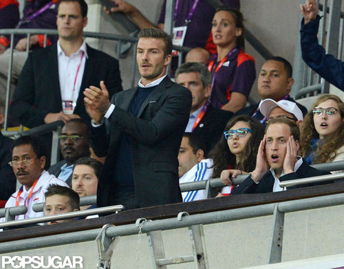 David and Brooklyn Beckham Support Team GB With Prince William David and Brooklyn Beckham Support Team GB With Prince William