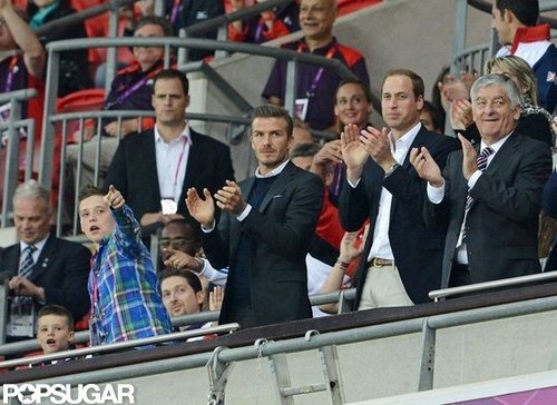 David and Brooklyn Beckham Support Team GB With Prince William David and Brooklyn Beckham Support Team GB With Prince William