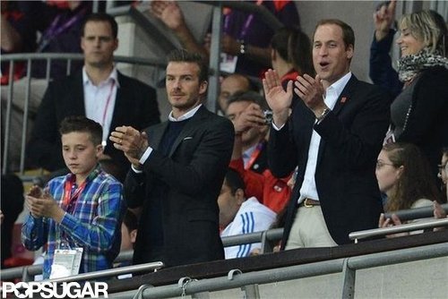 David and Brooklyn Beckham Support Team GB With Prince William David and Brooklyn Beckham Support Team GB With Prince William