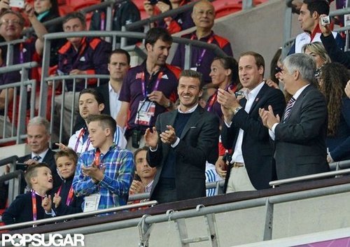David and Brooklyn Beckham Support Team GB With Prince William David and Brooklyn Beckham Support Team GB With Prince William