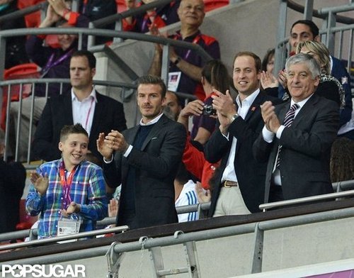 David and Brooklyn Beckham Support Team GB With Prince William David and Brooklyn Beckham Support Team GB With Prince William