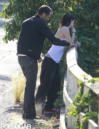Kristen Stewart and Rupert Sanders pulled over to the side of the road.
Kristen Stewart and Rupert Sanders pulled over to the side of the road.