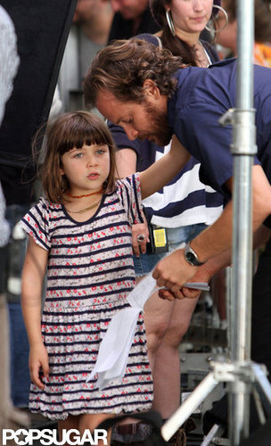 Peter Sarsgaard hung out with daughter Ramona on set in NYC.
Peter Sarsgaard hung out with daughter Ramona on set in NYC.
