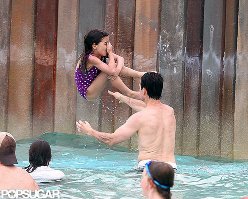 Suri Cruise caught some air at the water park with Tom Cruise.
Suri Cruise caught some air at the water park with Tom Cruise.