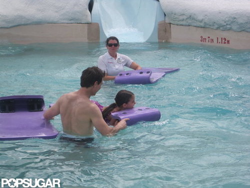 Shirtless Tom Cruise Splashes Around at a Water Park With Suri Shirtless Tom Cruise Splashes Around at a Water Park With Suri