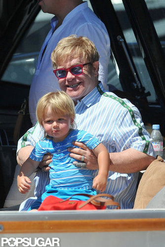 Elton John held his son Zachary Furnish-John.
Elton John held his son Zachary Furnish-John.