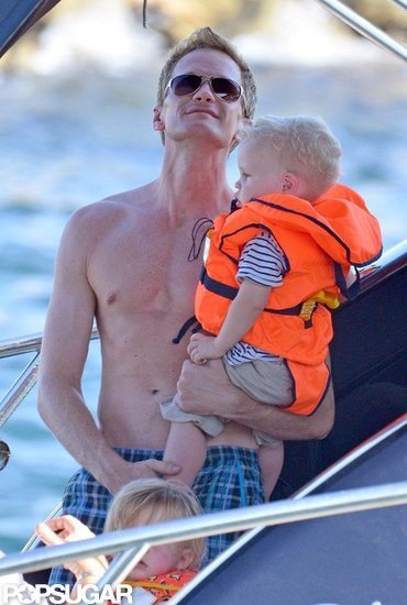 Neil Patrick Harris carried Gideon Burtka-Harris on the boat.
Neil Patrick Harris carried Gideon Burtka-Harris on the boat.