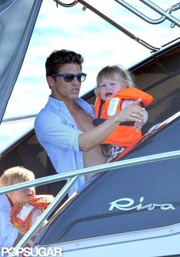 David Burtka held Harper Burtka-Harris as she wore a life vest.
David Burtka held Harper Burtka-Harris as she wore a life vest.