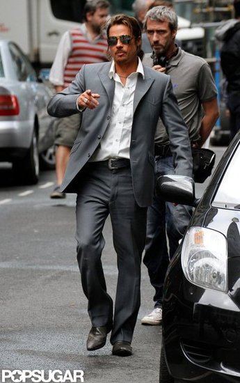 Brad Pitt Wears a Ponytail For a Working Weekend Brad Pitt Wears a Ponytail For a Working Weekend