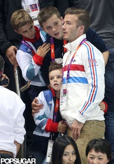 David Beckham Brings His Boys to Cheer on Team GB Diving David Beckham Brings His Boys to Cheer on Team GB Diving