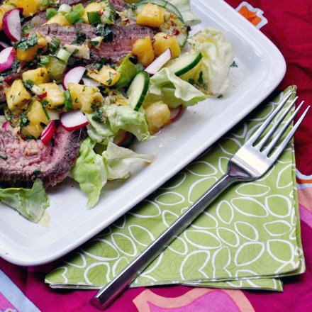 Summer of Salads: Grilled Steak With a Pineapple Punch