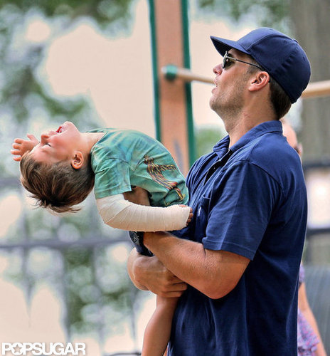 Tom Brady played around with Benjamin at the park.
Tom Brady played around with Benjamin at the park.