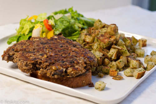 Ultramarathon Meatless Burger with Wasabi Potatoes