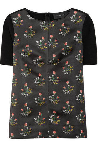 Derek Lam | Floral-print satin and jersey top | NET-A-PORTER.COM