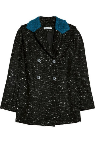 Carven | Contrast-collared bouclé coat | NET-A-PORTER.COM