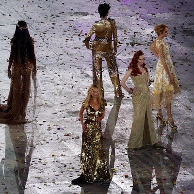 Kate Moss, Naomi Campbell and British Supermodel Pictures at 2012 London Olympics Closing Ceremony