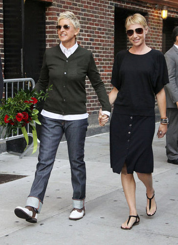 Ellen DeGeneres and Portia de Rossi held hands on the streets of NYC in September 2010.
Ellen DeGeneres and Portia de Rossi held hands on the streets of NYC in September 2010.