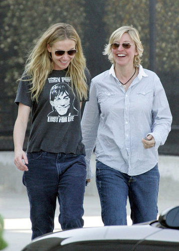 Ellen DeGeneres and Portia de Rossi were all smiles during a February 2006 outing in LA.
Ellen DeGeneres and Portia de Rossi were all smiles during a February 2006 outing in LA.