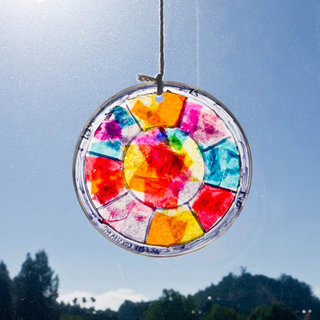 Easy Stained Glass Window Hanging Craft For Kids