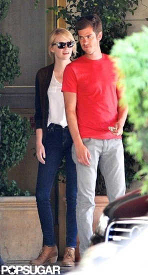 Emma Stone and Andrew Garfield had a lunch date at Sunset Tower in LA. Emma Stone and Andrew Garfield had a lunch date at Sunset Tower in LA.