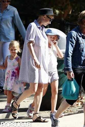 Michelle Williams held Matilda's hand on the way to the park.
Michelle Williams held Matilda's hand on the way to the park.