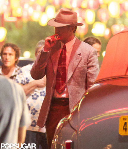 Ryan Gosling had a cigarette in his mouth on the set of Gangster Squad.
Ryan Gosling had a cigarette in his mouth on the set of Gangster Squad.