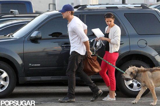 Ryan Gosling Gets Ready For Work With His Dog, George Ryan Gosling Gets Ready For Work With His Dog, George