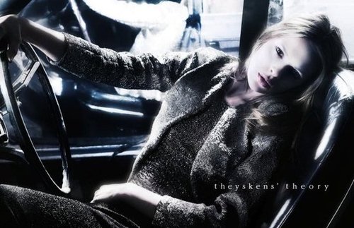 A cool tweed suit gets the front-seat treatment in Theyskens' Theory's latest ads.
A cool tweed suit gets the front-seat treatment in Theyskens' Theory's latest ads.