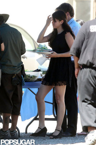 Selena Gomez got some food on the set of Feed the Dog.
Selena Gomez got some food on the set of Feed the Dog.