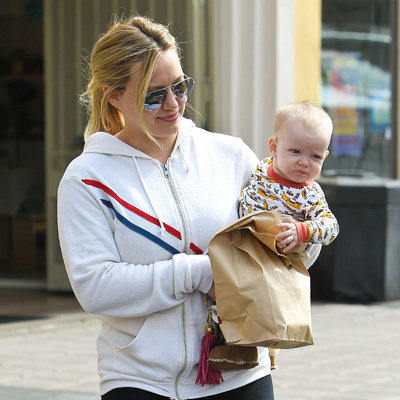 Hilary Duff Pictures With Cute Baby Luca Comrie at Farmers Market in LA