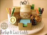 Burlap & Lace Desktop Caddy