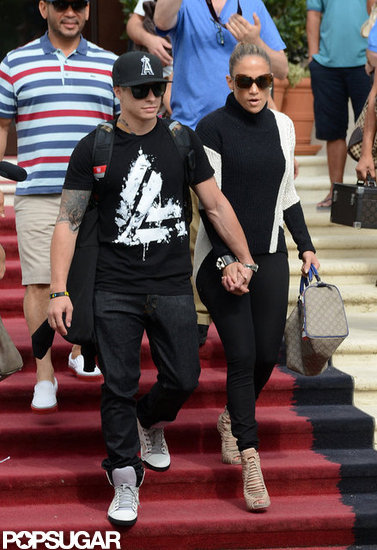 Jennifer Lopez and Casper Smart held hands when they left their Miami Beach hotel.
Jennifer Lopez and Casper Smart held hands when they left their Miami Beach hotel.