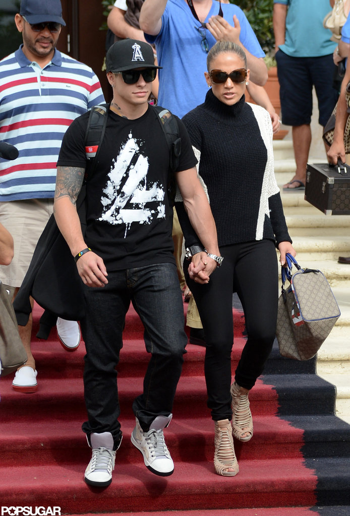 Jennifer Lopez and boyfriend Casper Smart left their Miami Beach hotel. Jennifer Lopez and boyfriend Casper Smart left their Miami Beach hotel.
