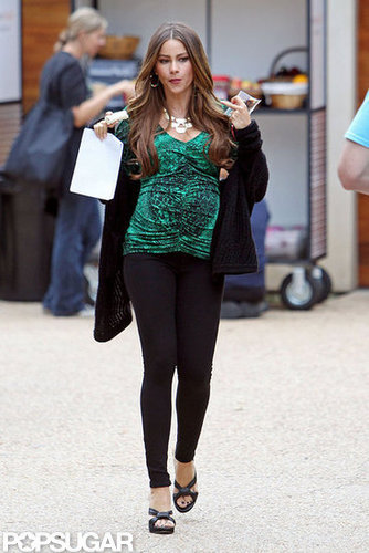 Sofia Vergara snacked between scenes.
Sofia Vergara snacked between scenes.