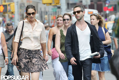 Katie Holmes Shares a City Day With Pal Jeremy Strong Katie Holmes Shares a City Day With Pal Jeremy Strong