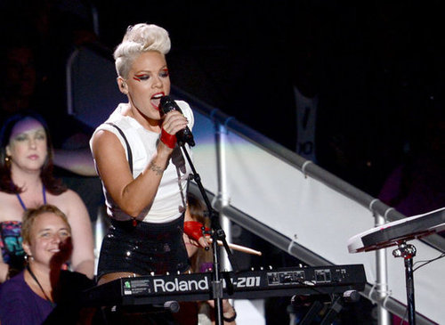 Pink belted it out at the VMAs.
Pink belted it out at the VMAs.