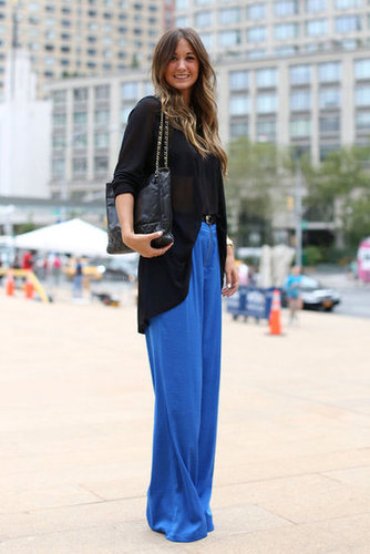 Wide-leg pants are a sleek silhouette for Fall, especially when done in a bold hue.
Wide-leg pants are a sleek silhouette for Fall, especially when done in a bold hue.
